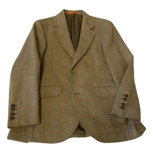Pre-owned Hackett London Wool Vest In Green