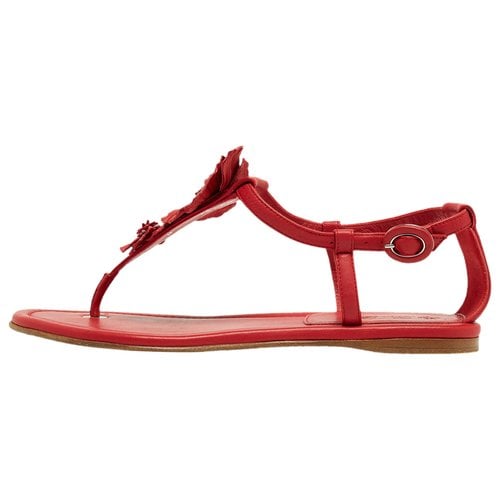Pre-owned Loro Piana Patent Leather Sandal In Red