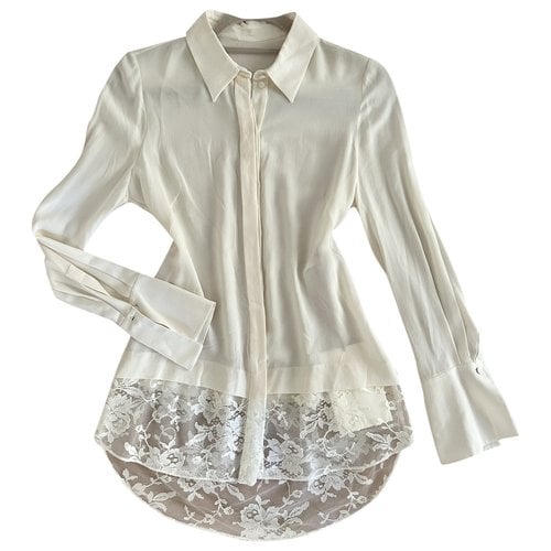 Pre-owned Alexander Mcqueen Silk Blouse In White