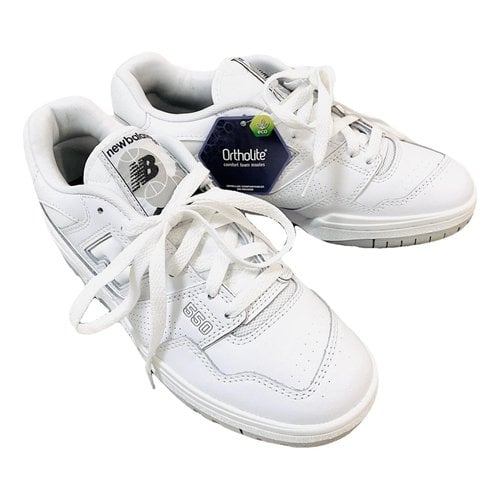 Pre-owned New Balance 550 Leather Trainers In White