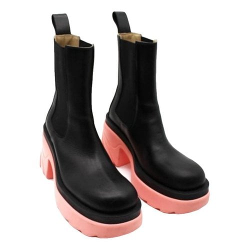 Pre-owned Bottega Veneta Flash Leather Ankle Boots In Black