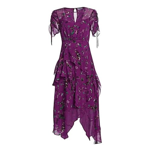 Pre-owned Tanya Taylor Silk Mid-length Dress In Purple