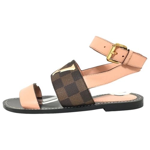 Pre-owned Louis Vuitton Cloth Sandals In Pink