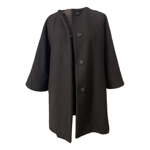 Pre-owned Msgm Wool Coat In Black
