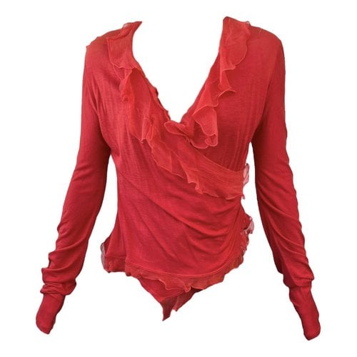 Pre-owned Dior Silk Top In Red