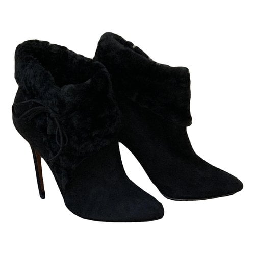 Pre-owned Alaïa Shearling Snow Boots In Black