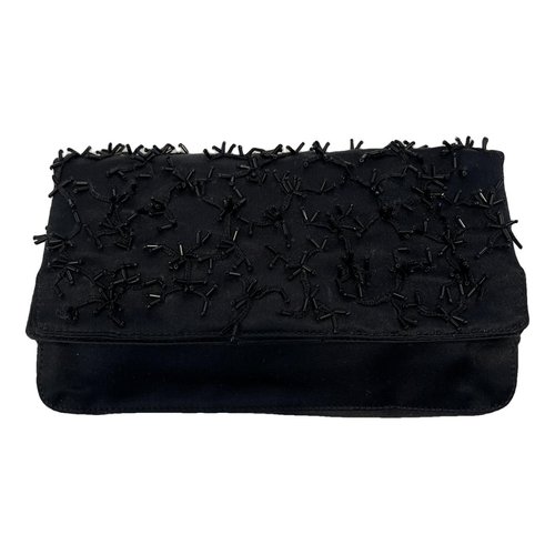 Pre-owned Tod's Silk Clutch Bag In Black
