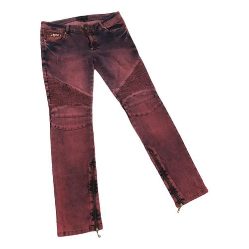 Pre-owned Philipp Plein Slim Jeans In Pink