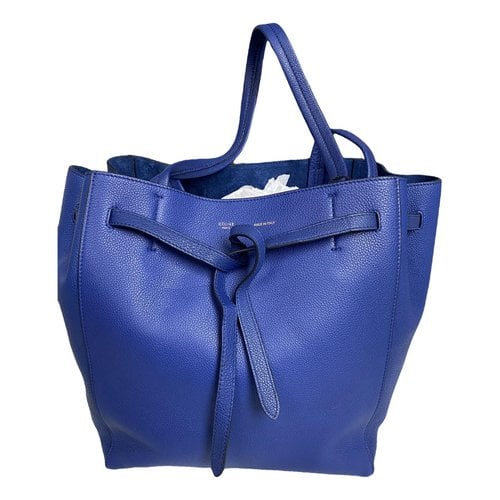 Pre-owned Celine Big Bag Leather Handbag In Blue