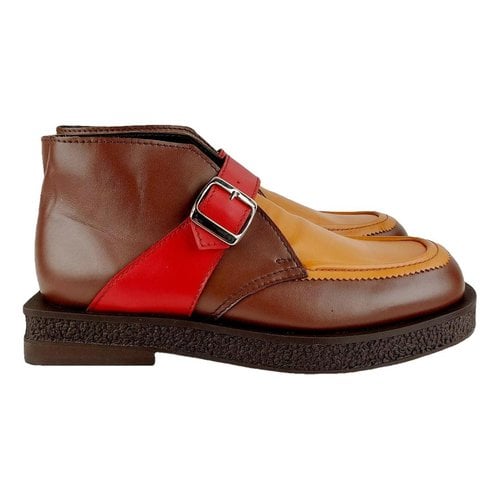 Pre-owned Ahluwalia Leather Boots In Multicolour
