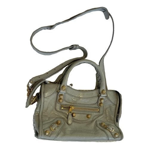Pre-owned Balenciaga Classic Metalic Leather Handbag In Grey