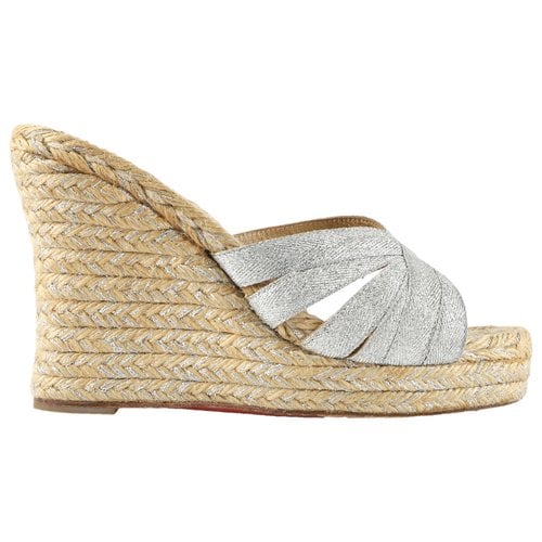 Pre-owned Christian Louboutin Cloth Espadrilles In Silver