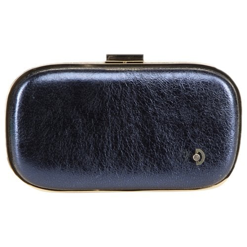 Pre-owned Anya Hindmarch Leather Clutch Bag In Navy