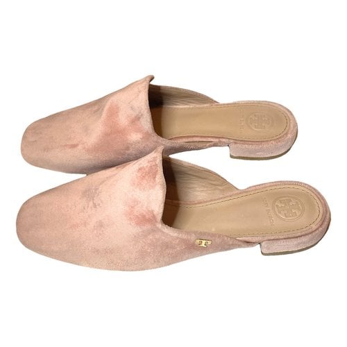 Pre-owned Tory Burch Velvet Mules & Clogs In Pink