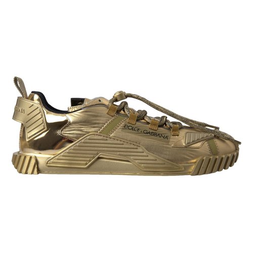 Pre-owned Dolce & Gabbana Leather Low Trainers In Gold