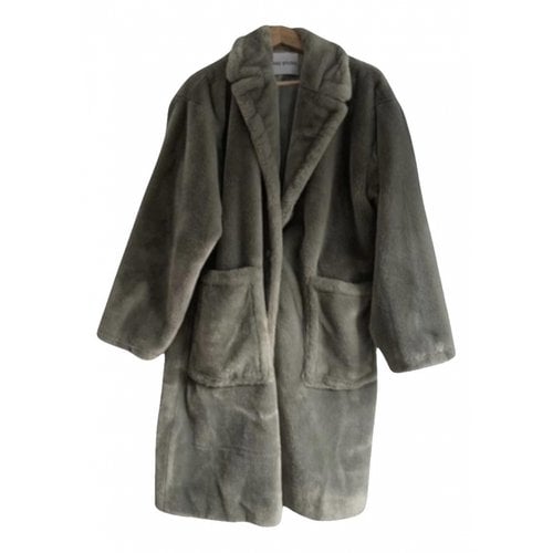 Pre-owned Stand Studio Faux Fur Coat In Green