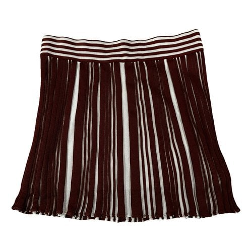 Pre-owned Missoni Silk Mini Skirt In Burgundy