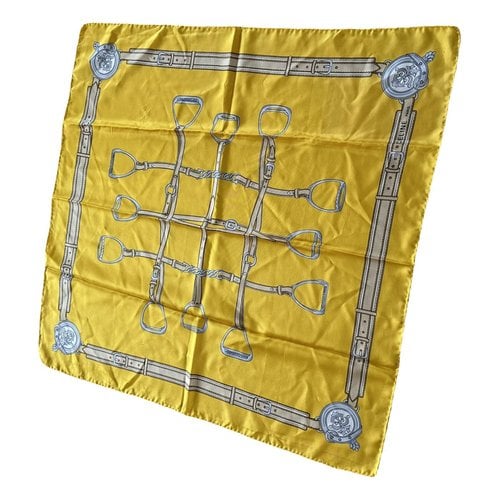 Pre-owned Celine Silk Handkerchief In Yellow