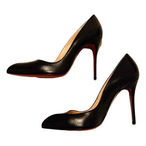 Pre-owned Christian Louboutin Corneille Leather Heels In Black