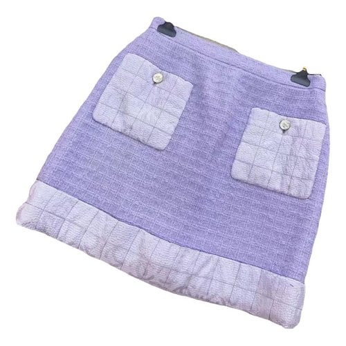 Pre-owned Chanel Wool Skirt In Purple