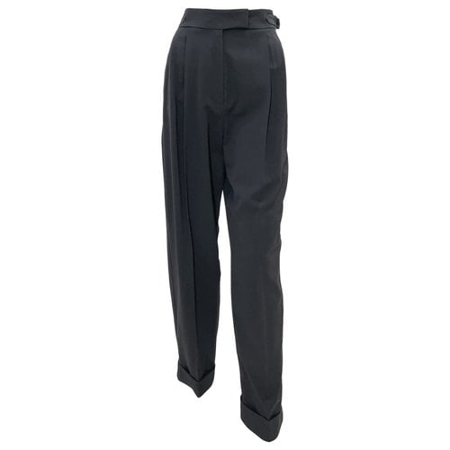 Pre-owned Max Mara Wool Large Pants In Black
