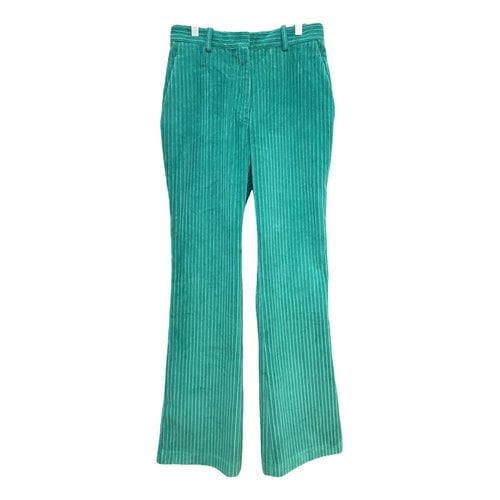 Pre-owned Victoria Beckham Straight Pants In Turquoise