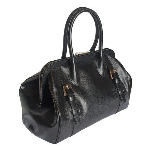 Pre-owned St Dupont Leather Handbag In Black