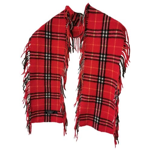 Pre-owned Burberry Cashmere Tie In Red