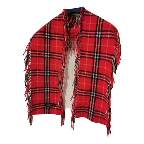 Pre-owned Burberry Cashmere Scarf & Pocket Square In Red