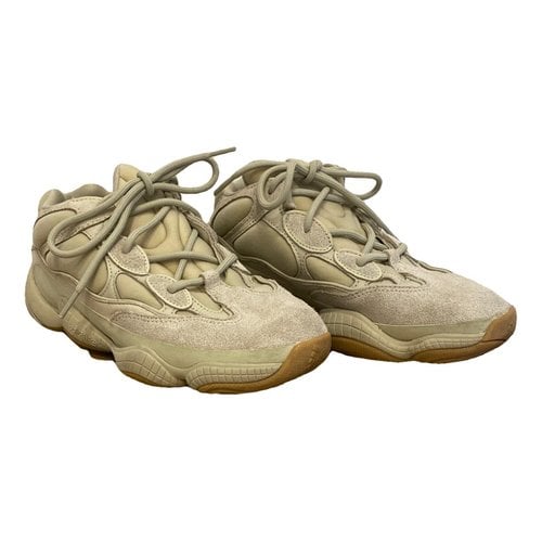 Pre-owned Yeezy X Adidas 500 Leather Trainers In Ecru