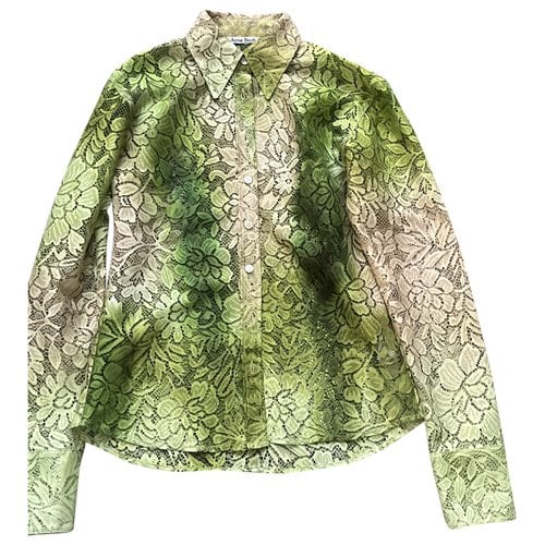 Pre-owned Acne Studios Lace Blouse In Green