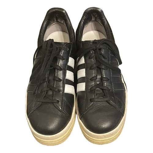 Pre-owned Y-3 Leather Trainers In Black