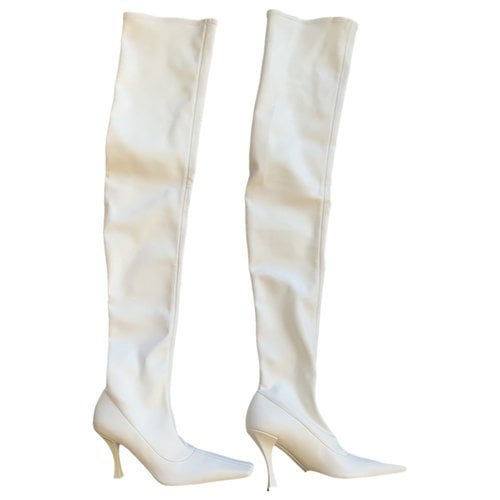 Pre-owned Proenza Schouler Vegan Leather Boots In White