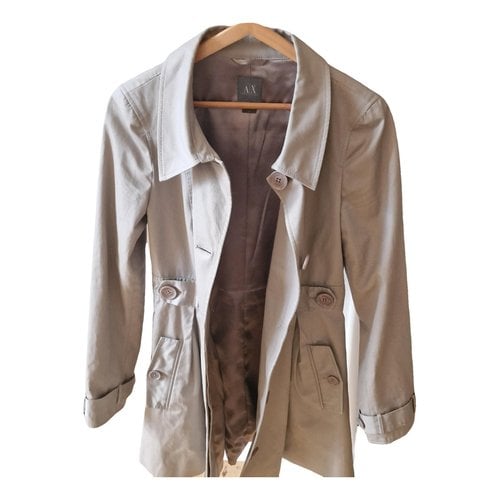 Pre-owned Armani Exchange Trench Coat In Beige