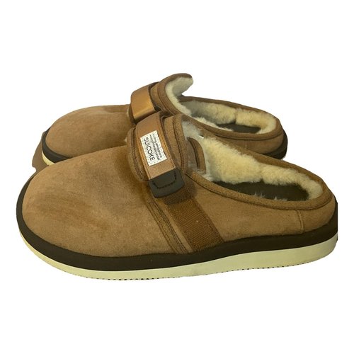 Pre-owned Suicoke Leather Sandals In Beige