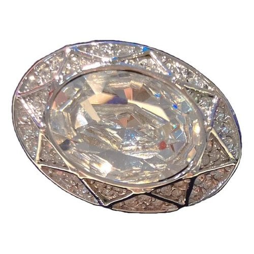 Pre-owned Swarovski Crystal Ring In White