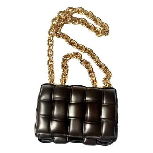 Pre-owned Bottega Veneta Chain Cassette Leather Crossbody Bag In Brown