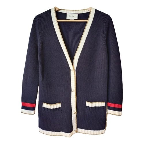 Pre-owned Gucci Cardigan In Navy