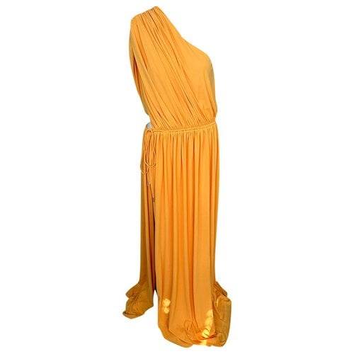 Pre-owned Halston Maxi Dress In Yellow