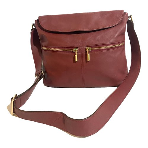 Pre-owned Elizabeth And James Leather Crossbody Bag In Burgundy