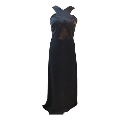 Pre-owned Gerard Darel Silk Maxi Dress In Black