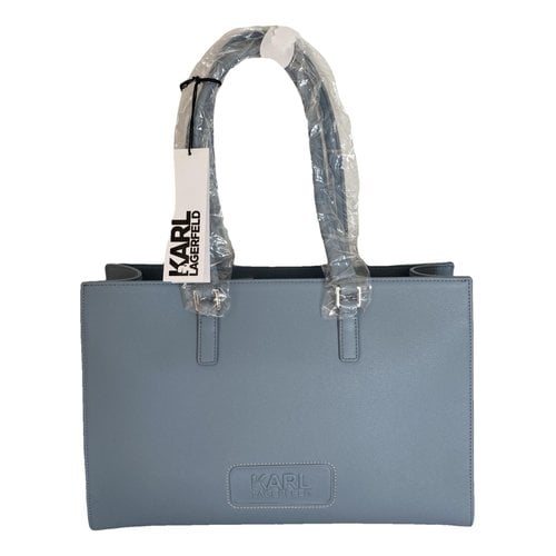 Pre-owned Karl Lagerfeld Vegan Leather Handbag In Blue