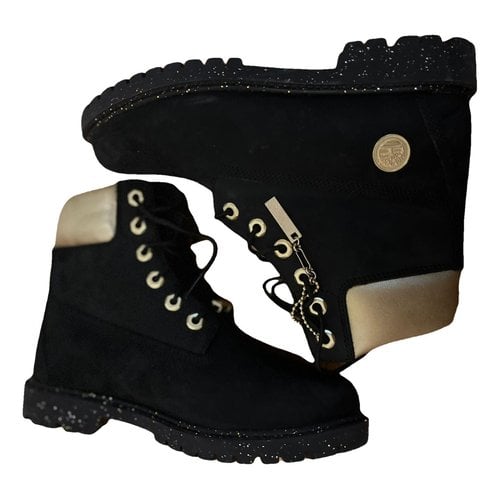 Pre-owned Timberland Leather Ankle Boots In Black