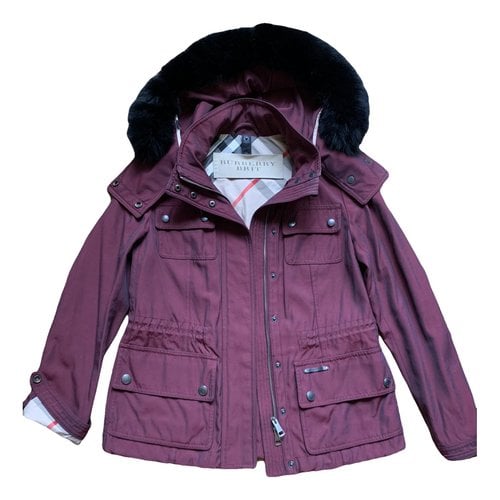 Pre-owned Burberry Parka In Burgundy
