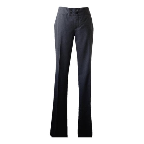 Pre-owned Chloé Wool Trousers In Anthracite