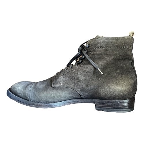 Pre-owned Officine Creative Leather Boots In Anthracite