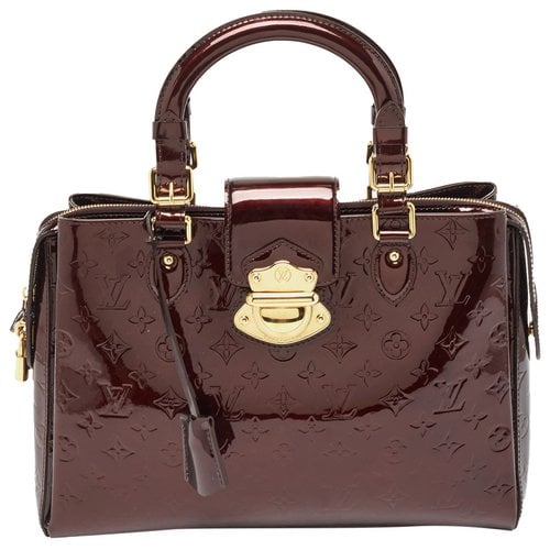 Pre-owned Louis Vuitton Patent Leather Tote In Burgundy