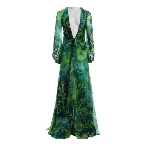 Pre-owned Versace Silk Dress In Green