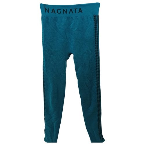 Pre-owned Nagnata Wool Leggings In Turquoise