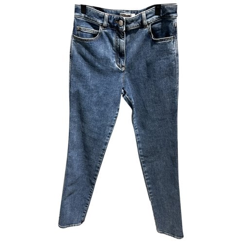 Pre-owned Chanel Slim Jeans In Blue